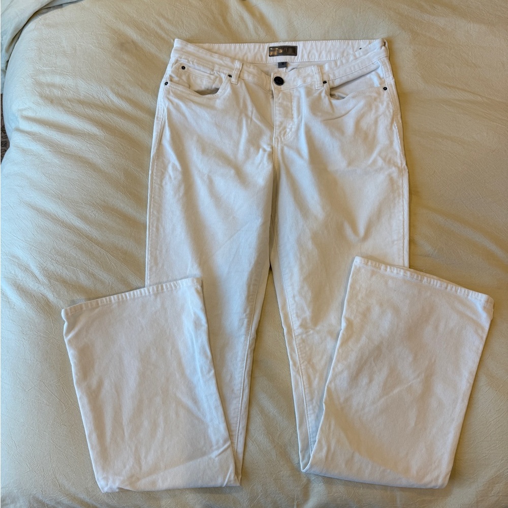 Kut from the Kloth Women's Cream Straight Leg Jeans